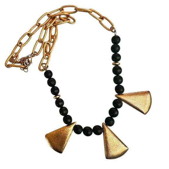 Molly Beads Black & Gold Statement Necklace - Picture 2 of 10